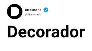 Decorador Significado En Español [upl. by Tony790]