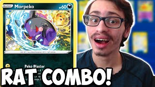 This Rat COMBO Deck IS Crazy PikachuMorpekoDedenne Silver Tempest PTCGO [upl. by Naillimxam]