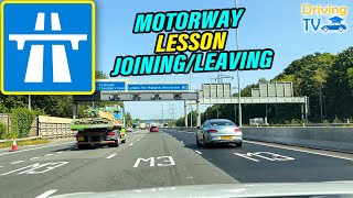 MOTORWAY DRIVING LESSON  Joining Motorway  Leaving Motorway [upl. by Annekcm]