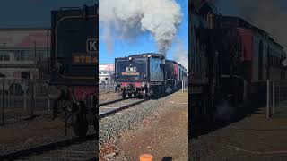 Restored Steam Locomotives K183 amp K190 departing Shepparton Station on the North East Line [upl. by Eidua]