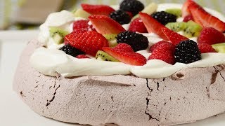 Chocolate Pavlova Recipe Demonstration  Joyofbakingcom [upl. by Alehcim]