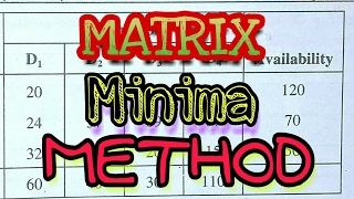 Transportation problem using MATRIX MINIMA METHOD  business mathematics tutorial [upl. by Laris]