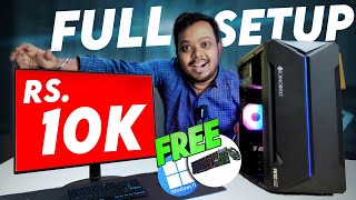 EPIC 10k PC with Monitor  Full Setup FREE GIFTs  Under 10k pc  10k pc build [upl. by Ledairam212]