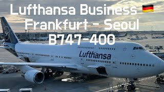 Lufthansa B747400 Upper Deck Business Class Frankfurt Seoul 루프트한자 비즈니스 클래스 비빔밥 기내식 프랑크푸르트 서울 인천 [upl. by Noiz]