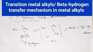 Transition metal alkyls Beta hydrogen transfer mechanism in transition metal alkyls TM aryls [upl. by Auhsoj]