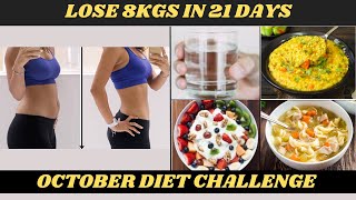 Lose 10 Kgs  October Diet Challenge to Lose weight [upl. by Annoyi]