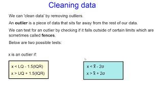 Cleaning data and outliers  A Level Maths Stats [upl. by Voorhis908]