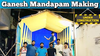 Ganesh Mandapam Making 2023  Ganesh festival 2023  Ganesh Mandapam decoration [upl. by Aelber]