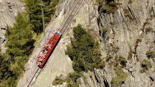 Die steilste Standseilbahn von Europa  Fahrt mit der Gelmerbahn [upl. by Anid]