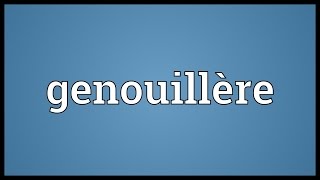 Genouillère Meaning [upl. by Nosa]