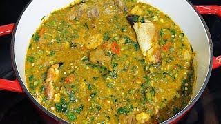 How to make Okro Stew  Detailed Okra stew NO PALM OIL [upl. by Attesoj810]