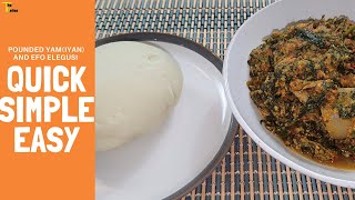 POUNDED YAM Iyan and Efo Elegusi Part B  How to make pounded yam  FOOD PROCESSOR POUNDED YAM [upl. by Lose861]