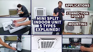 Mini Split Indoor Unit Types Explained 5 Types Applications Connection Points Mounting [upl. by Deckert]