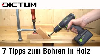 7 Tipps zum Bohren in Holz  ausrissfrei freihand gerade oder schräg [upl. by Aimal441]