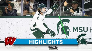 Wisconsin at Michigan State  Highlights  Big Ten Hockey  Nov 17 2023 [upl. by Ayouqes]