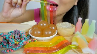 ASMR Japanese Noodle Jelly stick Jelly Wax Bottle Candy Nerd Ropes with Popping Boba🦄  SISSIASMR [upl. by Ddet89]