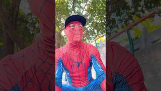 GreenMan comedy Spiderman vs Money Heist funny video❤️ spiderman [upl. by Euqinomahs]