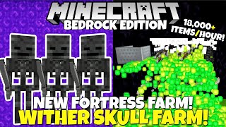 Minecraft Bedrock Broken NEW WITHER SKELETON FARM Tutorial Beacon Factory 6930 SkullsHour [upl. by Wilkie]