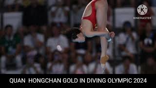 quan hongchan gold in diving olympic 2024 [upl. by Lenaj]