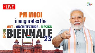 PM Modi inaugurates the first Indian Art Architecture amp Design Biennale 2023 [upl. by Oiralih]