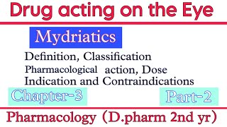 Drug acting on eye  Mydriatics Pharmacological action Dose Indication  Pharmacology [upl. by Niar76]