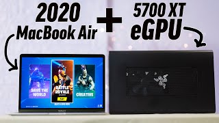 2020 MacBook Air  eGPU  Fortnite Gaming at 60FPS [upl. by Daniyal393]