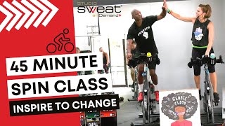 45Minute Spin® Workout  Inspire to Change Ride  Motivational Indoor Cycling Class [upl. by Aicilef]