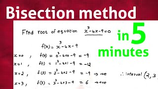 Bisection method  solution of non linear algebraic equation [upl. by Nettie]