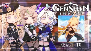 Fontaine React to the Traveler  Aether  Lumine   Gacha Club  Genshin Impact [upl. by Kopans]