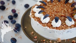 Pflaumen Sahne Nuss Torte  Zwetschgen Torte mit Nüssen und Sahne  Kuchenfee CC [upl. by Aimahs260]