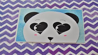 Basteln Glückwunschkarte mit Panda selber machen  Basteln mit Papier [upl. by Thorlay]