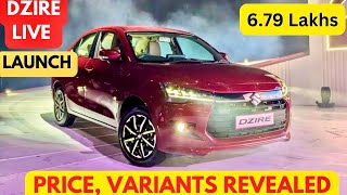 New Dzire 2024 Live Launch  Price  Variants Revealed  Dzire 2024 launch live [upl. by Htial]