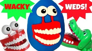 Wacky CHATTER TEETH Wednesday PlayDoh Surprise Egg [upl. by Eimmak]