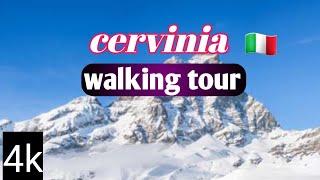 15 January 2024 walking tour Cervinia Italy 🇮🇹 4K walking tour Cervinia amazing walk in snow ❄️ [upl. by Anitnahs]