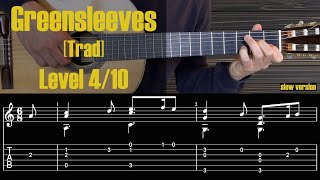 GreensleevesGuitar Tutorial with Free TabsSheet [upl. by Haidej]