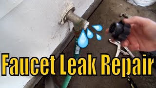 Repairing a Leaky Outdoor Faucet [upl. by Enilhtak]