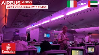 BEST 2024 ECONOMY CLASS Emirates A380 Trip Report from Milan to Dubai [upl. by Lorrayne]