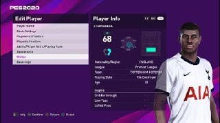 JAPHET TANGANGA face e football pes 2020 Tottenham [upl. by Kinna830]