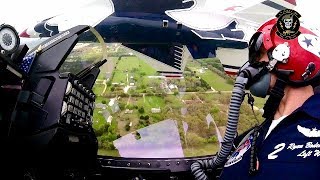 Awesome Pilot Skill  US Air Force Thunderbirds F16 Fighter Jet Cockpit View [upl. by Darci123]