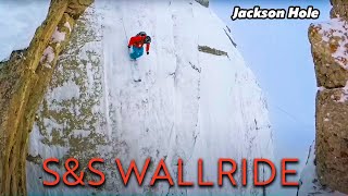 SampS Wallride at Jackson Hole 85 Foot Cliff Front Flip Drone Powder Skiing with Owen Leeper [upl. by Freemon]