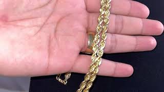 Jacoje 14k 6mm 24inch diamond cut rope chain [upl. by Ilamad]