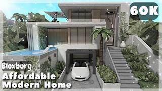 BLOXBURG Warm Affordable Modern Home Speedbuild  Roblox House Build [upl. by Ossie]