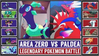 Legendary Pokémon Battle AREA ZERO vs PALDEA DLC vs ScarletViolet [upl. by Ydisahc]