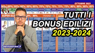 RIEPILOGO BONUS EDILIZI 2023  2024  Superbonus e Cessione del Credito nel Poster ENEA aggiornato [upl. by Clarhe]