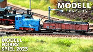 Modelleisenbahnen auf der Modell Hobby Spiel 2023 [upl. by Yelkrab]