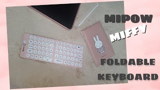 ASMR   UNBOXING MIPOW MIFFY FOLDABLE KEYBOARD   PINK VERSION [upl. by Eniamrahs]