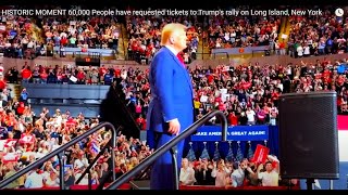 HISTORIC MOMENT 60000 People have requested tickets to Trumps rally on Long Island New York [upl. by Ehcram]