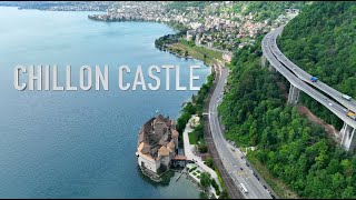 Switzerland  Chillon Castle in 4k Drone [upl. by Brett]