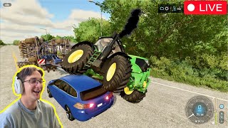 🔴LIVE How Not To Farm 101  Farming Simulator 22 Multiplayer [upl. by Mclain]