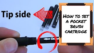 How to set the first ink cartridge  Pentel Pocket Brush [upl. by Uos565]